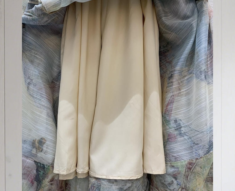 Art Painting Print Long Dresses, Patchwork Beach Dress, Ruffle Cocktail Dress, Elegant Dress for Women, Romantic Party Dress, Evening Outfit