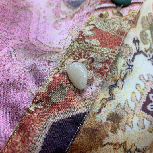 Custom Silk Print Two-piece Set, Loose Evening Party Suits,Long Sleeve Top Pants Set, Trousers Set