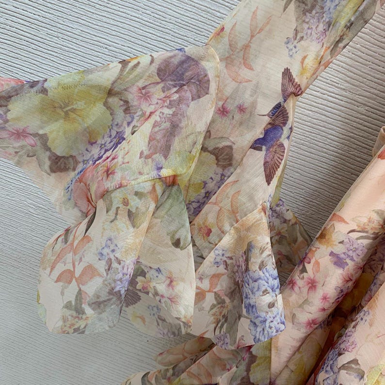 Custom Floral Print Ruffles Dress, Loose Patchwork Flare Sleeve, Beach Dress, Elegant Dress for Women, Party Dress, With Belt
