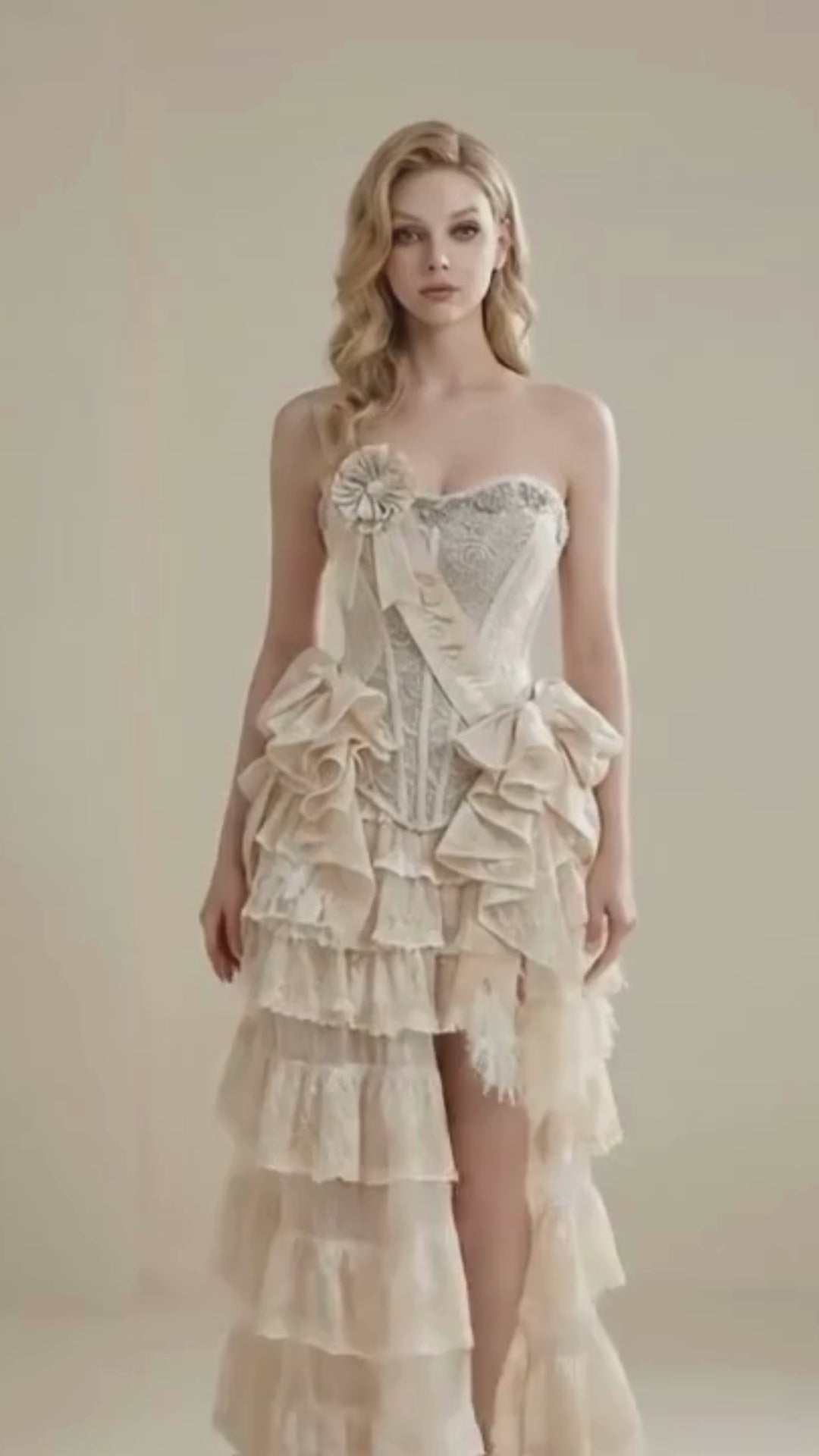 Radiant Couture | Tiered Lace One-Shoulder Bridal Gown | Luxury Bridal Wear